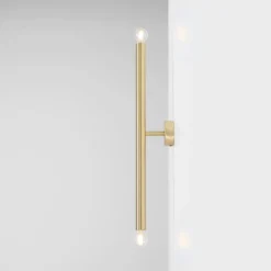 Aldex Tubo 2 væglampe, messing, 60 cm