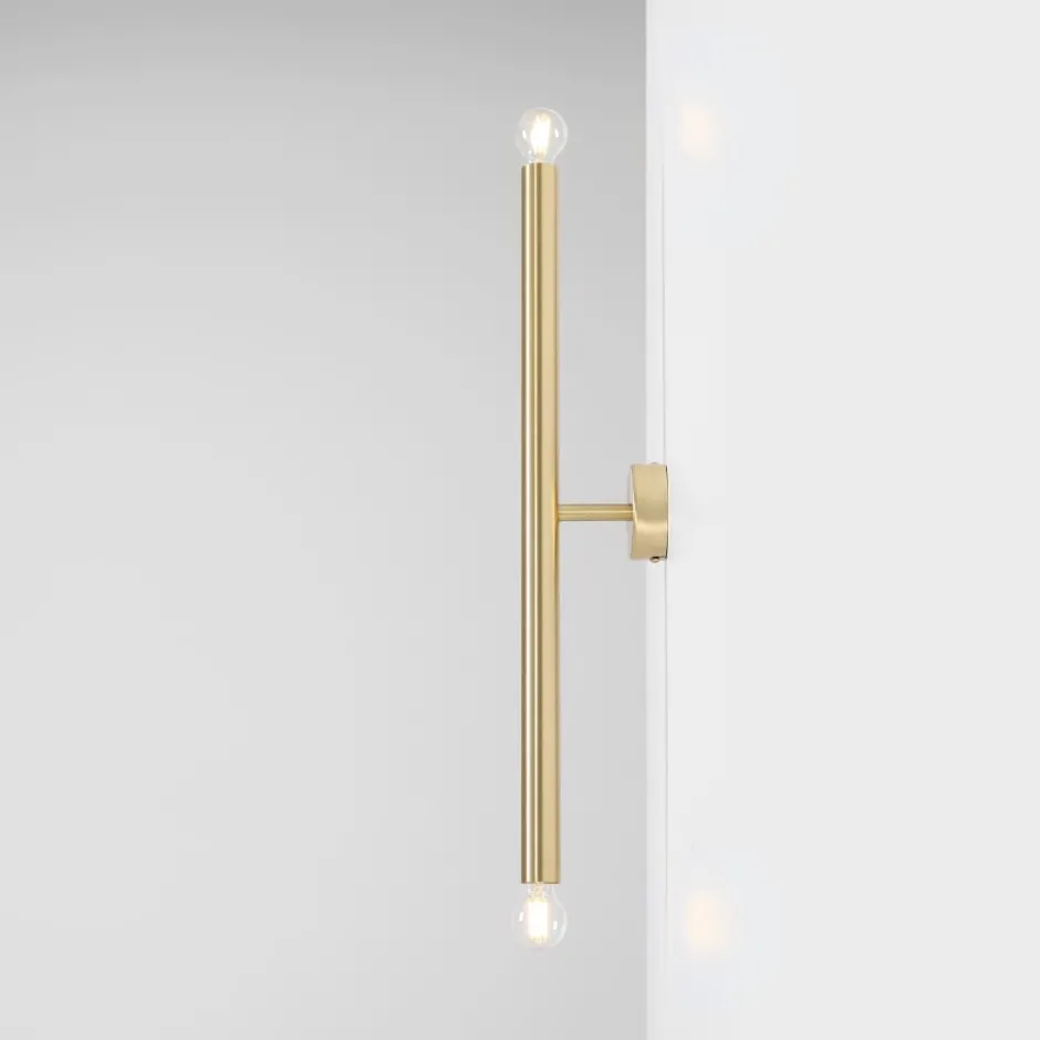 Aldex Tubo 2 væglampe, messing, 60 cm