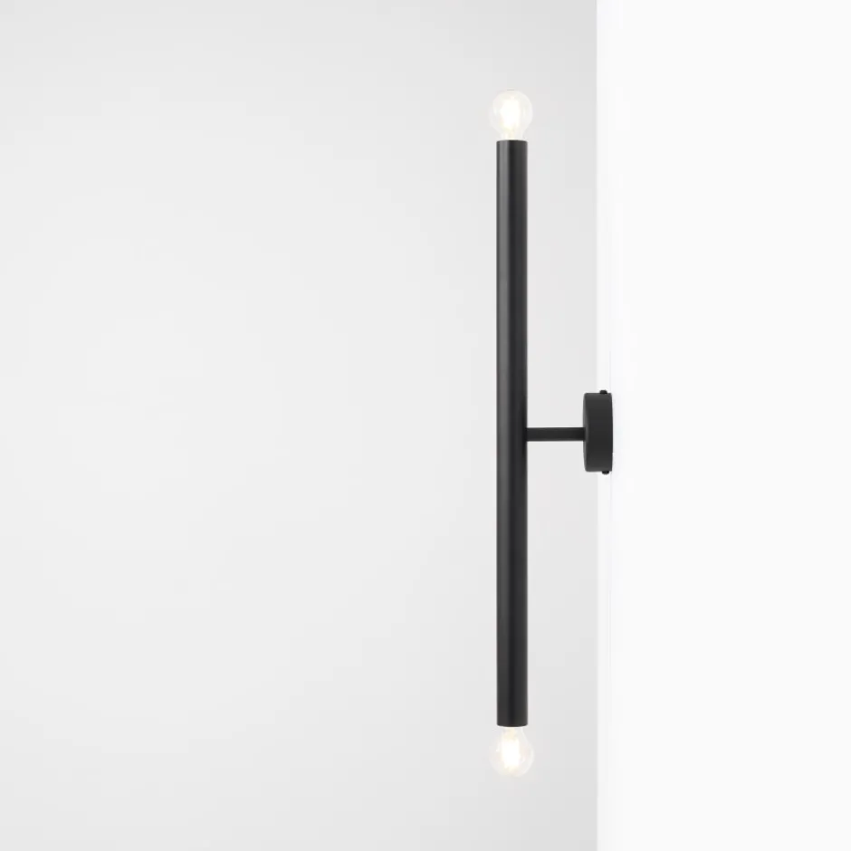 Aldex Tubo 2 væglampe, sort, 60 cm