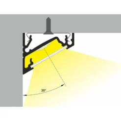 All-Light LED skinne, vinklet, sort