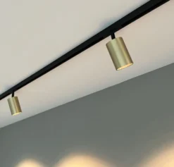 Antidark Designline Tube Pro 1F skinnespot, GU10, messing