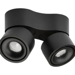 Antidark Easy Mini Double spotlampe, sideudgang, sort