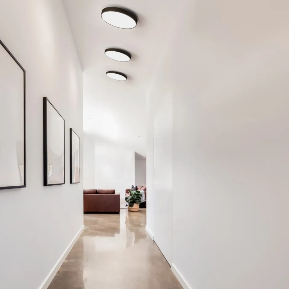 Antidark Luna plafond, Ø45 cm, 2700K, sort