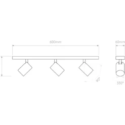 Astro Ascoli Triple Bar spotlampe, 3 spots, krom
