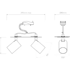 Astro Ascoli Twin spotlampe, 2 spots, krom
