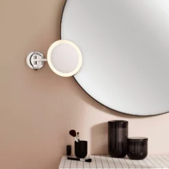 Astro Mascali makeup spejl med lys, Ø21,5 cm, krom