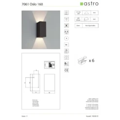 Astro Oslo udendørs væglampe, sort, H16 cm