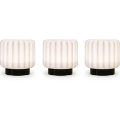 Atelier Pierre Dentelles genopladelig bordlampe, 3 stk, sort