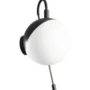Dansani Bubble spejllampe, Ø12 cm, sort