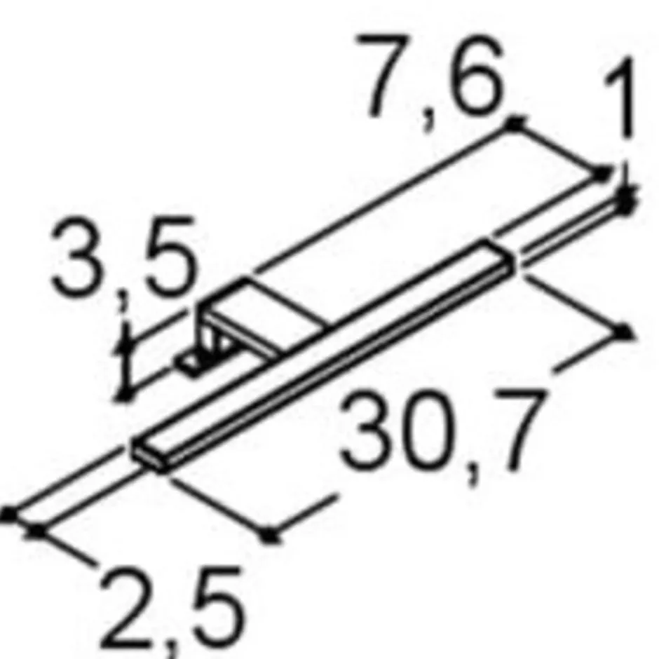 Dansani Mido+ Libra spejllampe, sort, 30 cm