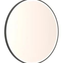 Dansani Mido+ Shine spejl med lys, dæmpbar, Ø75 cm, sort