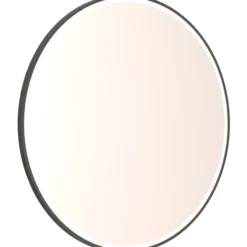 Dansani Mido+ Shine spejl med lys, dæmpbar, Ø90 cm, sort