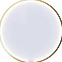 Dansani You Moon spejl med lys, messing, Ø75 cm