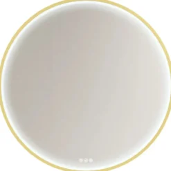 Dansani You Moon spejl med lys, messing, Ø90 cm