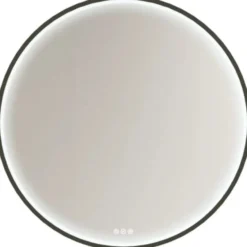Dansani You Moon spejl med lys, sort, Ø90 cm