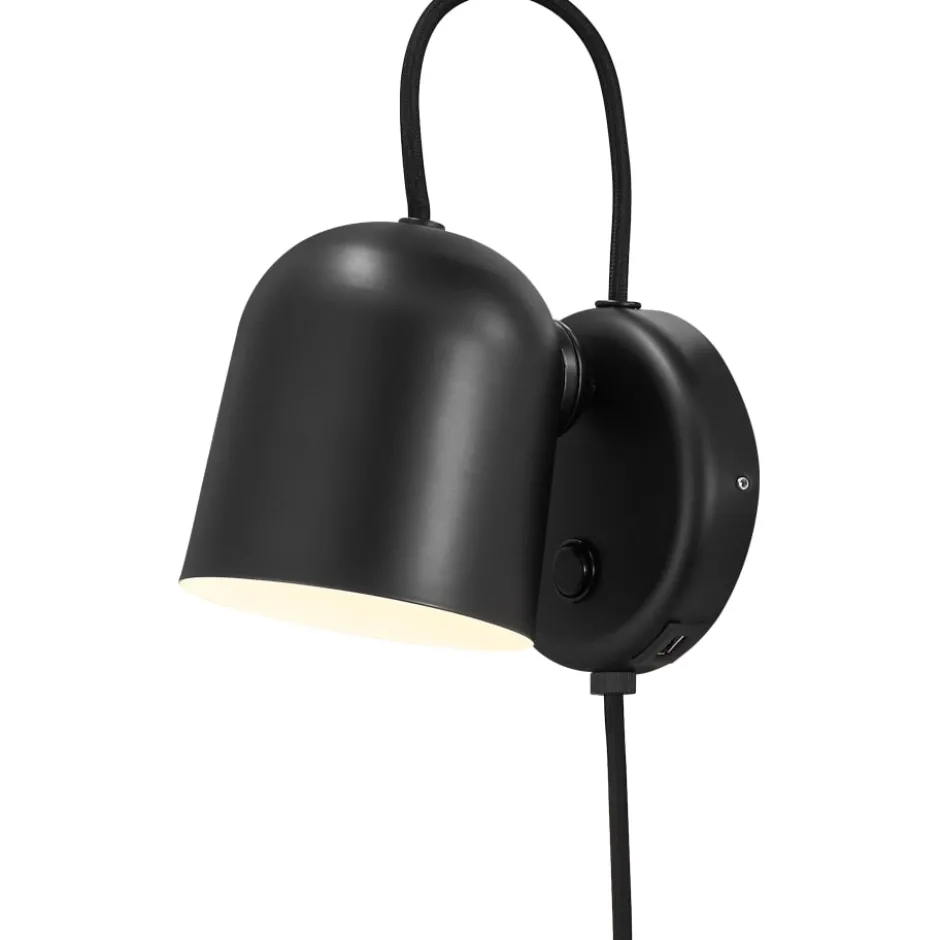 Dftp Angle væglampe med USB, sort