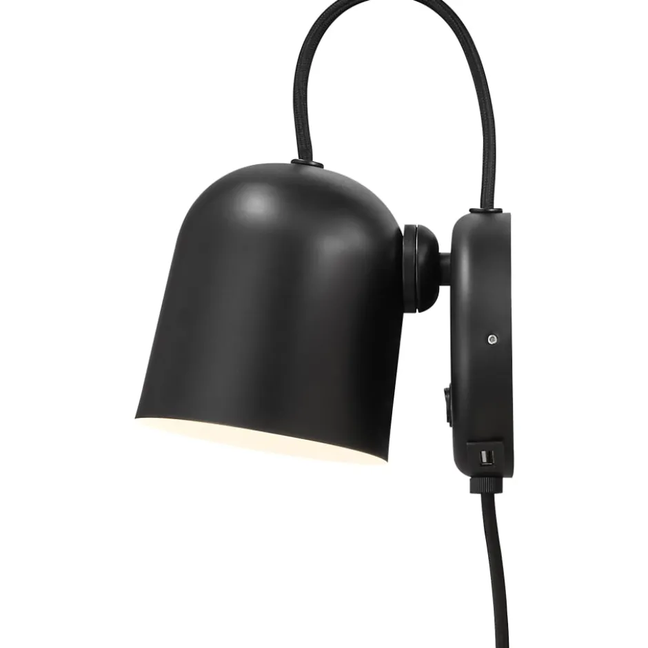 Dftp Angle væglampe med USB, sort
