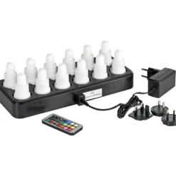 Duni genopladelige LED indsats, farvet lys, 12 stk.