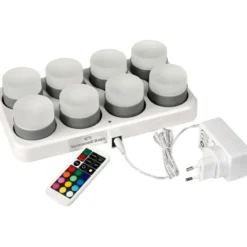 Duni Mini genopladelige LED indsats m/farvet lys - 8 stk