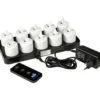 Duni Moving Flame genopladelige LED lys u/holder & m/hvidt lys - 10 stk