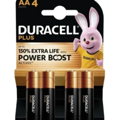 Duracell Plus AA batterier, 4 stk.