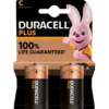 Duracell Plus C batterier, 2 stk.