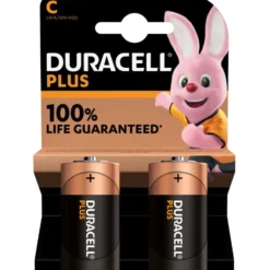 Duracell Plus C batterier, 2 stk.