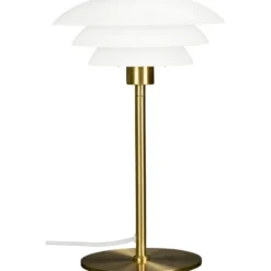 Dyberg Larsen DL20 bordlampe, messing/opal