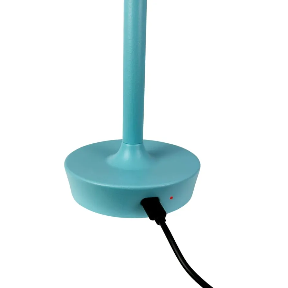 Dyberg Larsen Flow genopladelig bordlampe, lyseblå