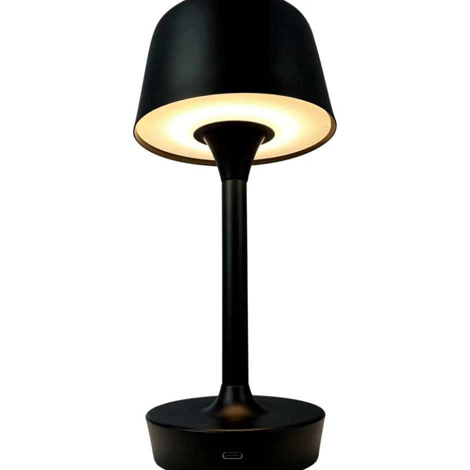 Dyberg Larsen Flow genopladelig bordlampe, sort