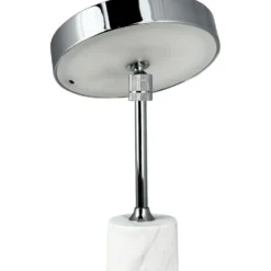 Dyberg Larsen Starlight genopladelig bordlampe, hvid marmor