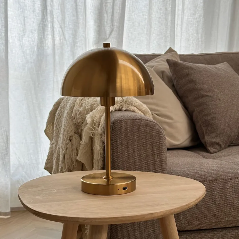 Dyberg Larsen Stockholm genopladelig bordlampe, messing