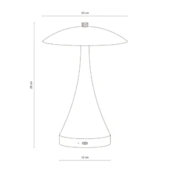 Dyberg Larsen Vienna genopladelig bordlampe, hvid