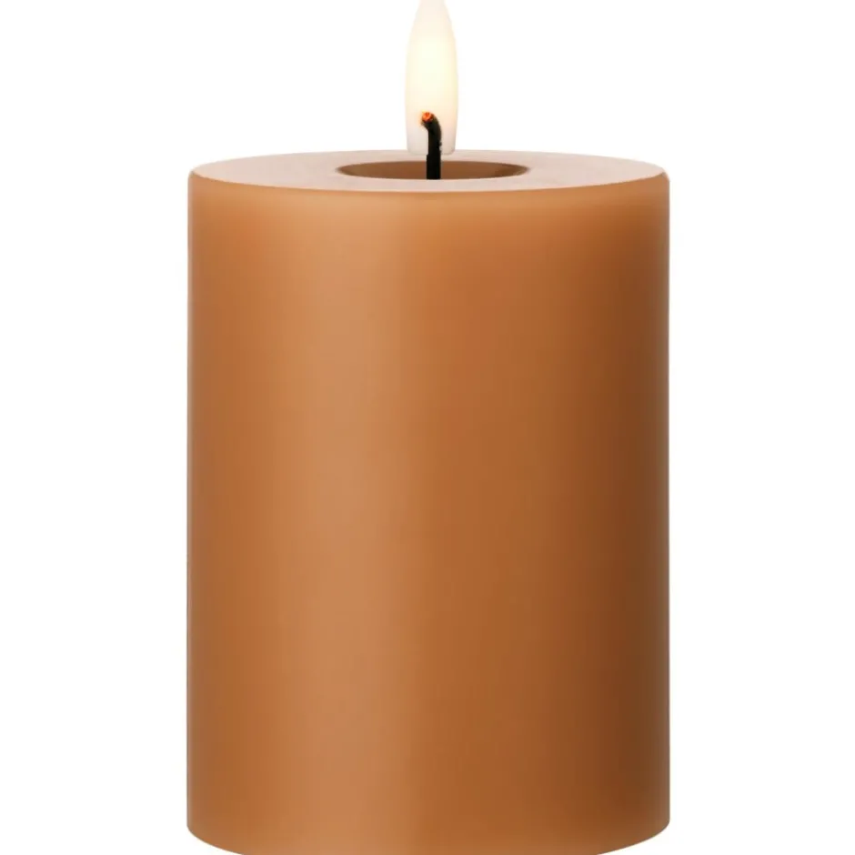 Ester & Erik LED bloklys, varm brun, 10 cm