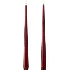 Ester & Erik LED kronelys, 30 cm, bordeaux, 2-pak
