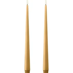 Ester & Erik LED kronelys, 30 cm, karry gul, 2-pak