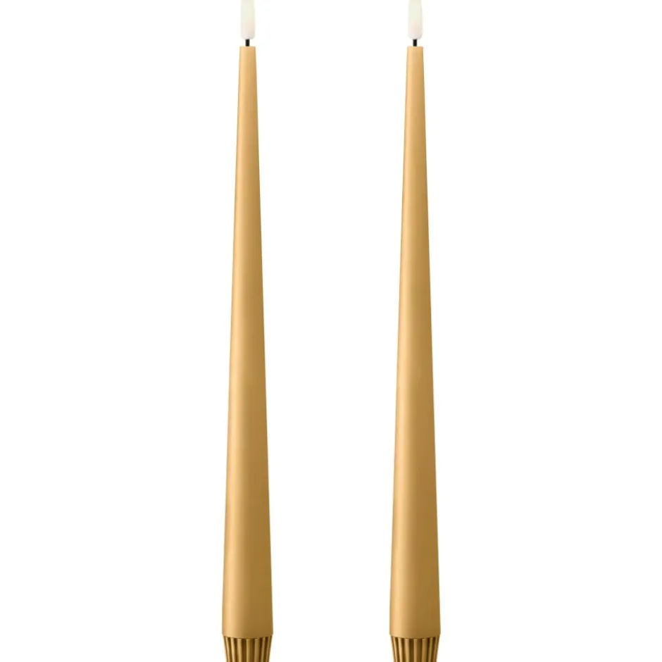 Ester & Erik LED kronelys, 30 cm, karry gul, 2-pak