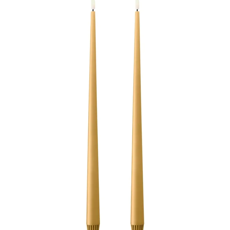 Ester & Erik LED kronelys, 40 cm, karry gul, 2-pak