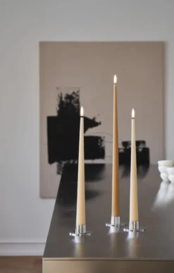 Ester & Erik LED kronelys, 40 cm, karry gul, 2-pak