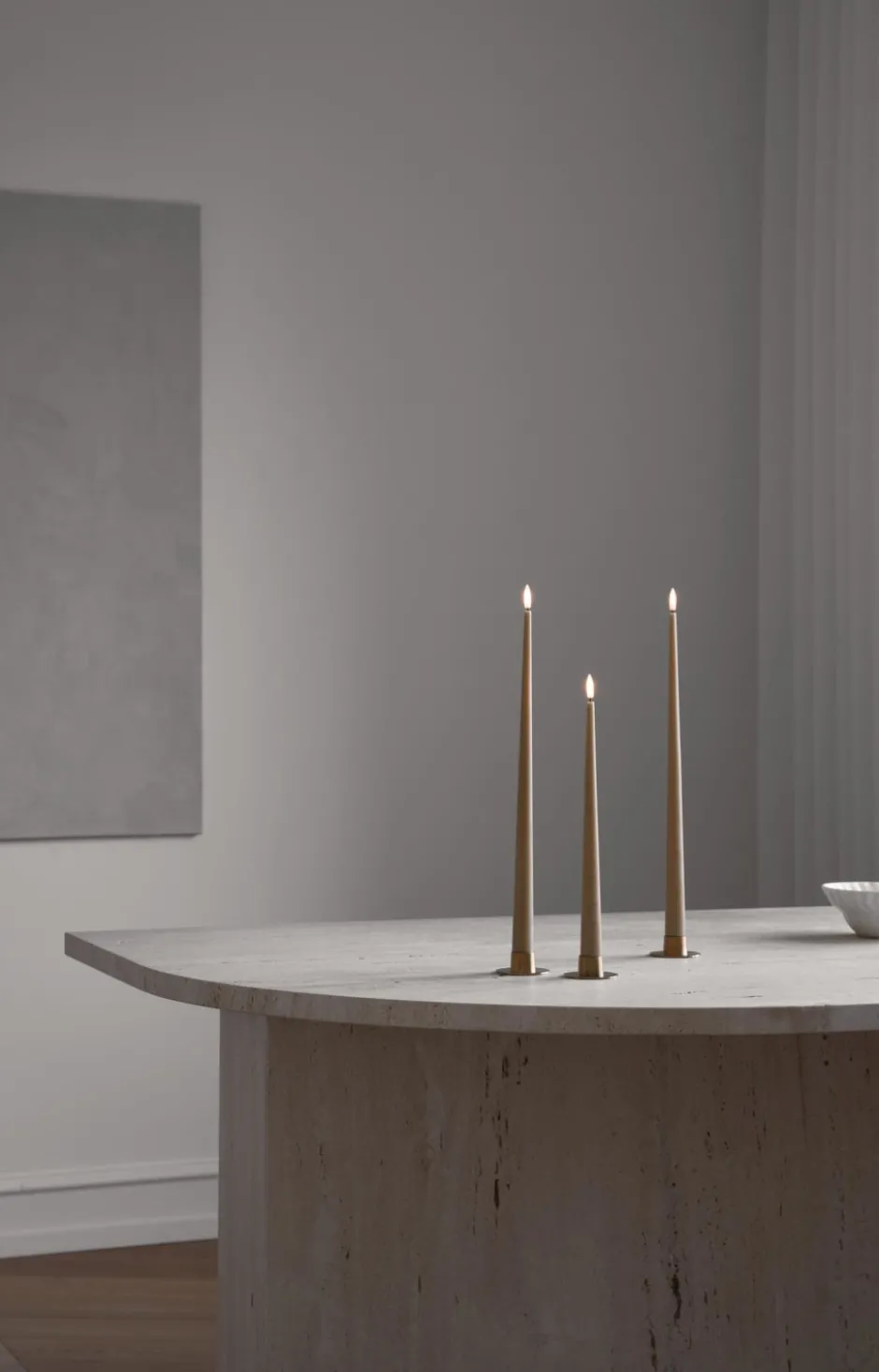 Ester & Erik LED kronelys, 40 cm, karry gul, 2-pak