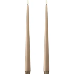 Ester & Erik LED kronelys, 30 cm, lysebrun, 2-pak