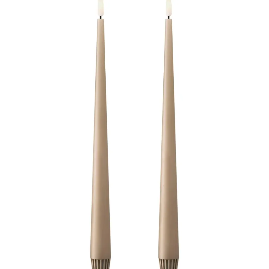 Ester & Erik LED kronelys, 30 cm, lysebrun, 2-pak