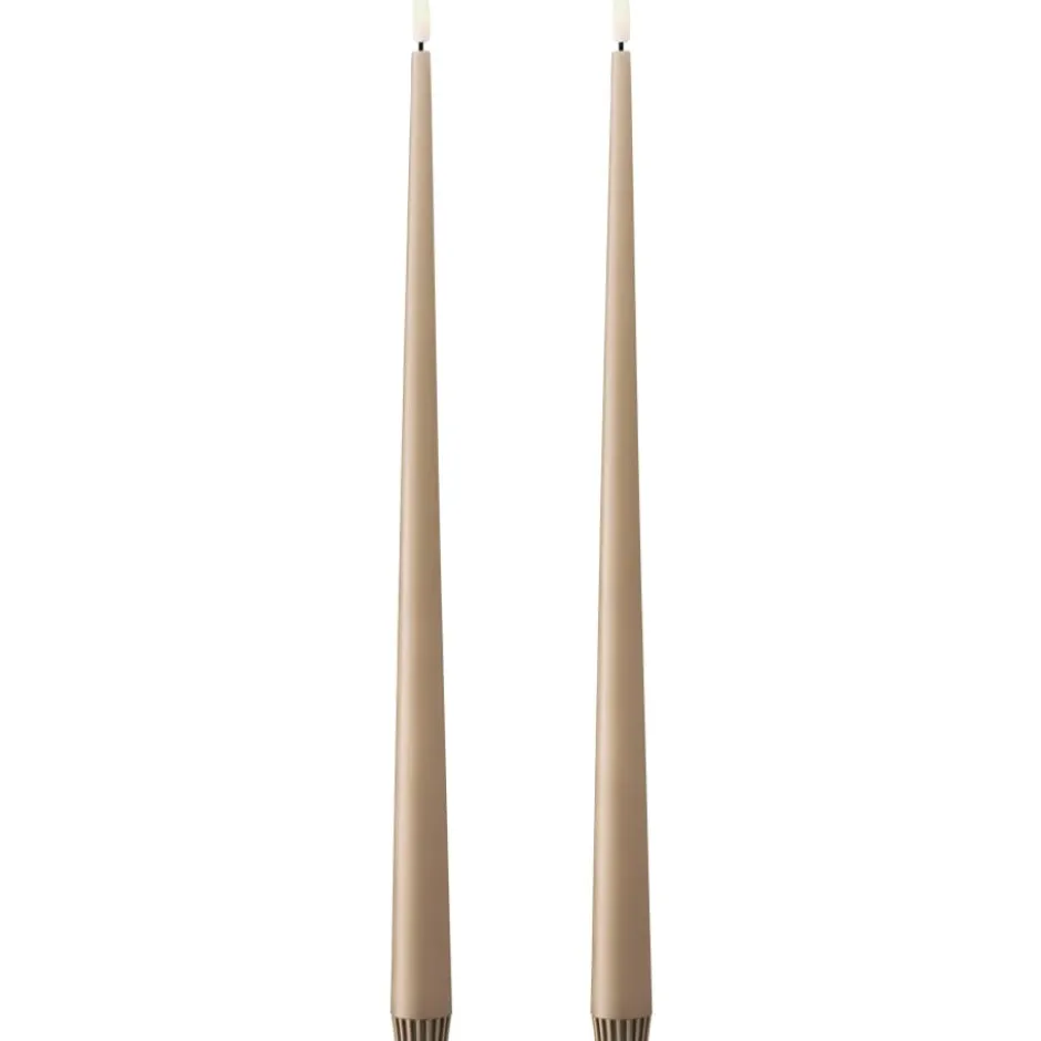 Ester & Erik LED kronelys, 40 cm, lysebrun, 2-pak