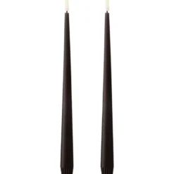 Ester & Erik LED kronelys, 30 cm, mørkebrun, 2-pak