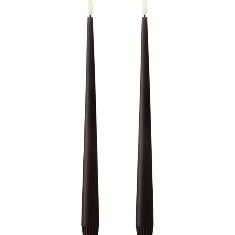 Ester & Erik LED kronelys, 30 cm, mørkebrun, 2-pak