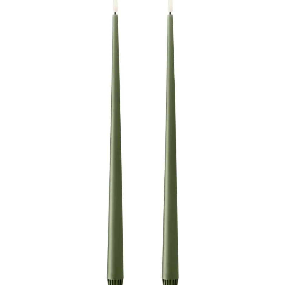 Ester & Erik LED kronelys, 40 cm, mørkegrøn, 2-pak