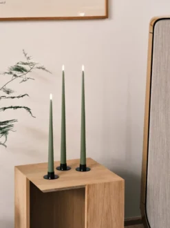 Ester & Erik LED kronelys, 40 cm, mørkegrøn, 2-pak