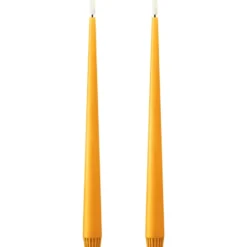 Ester & Erik LED kronelys, 30 cm, orange, 2-pak