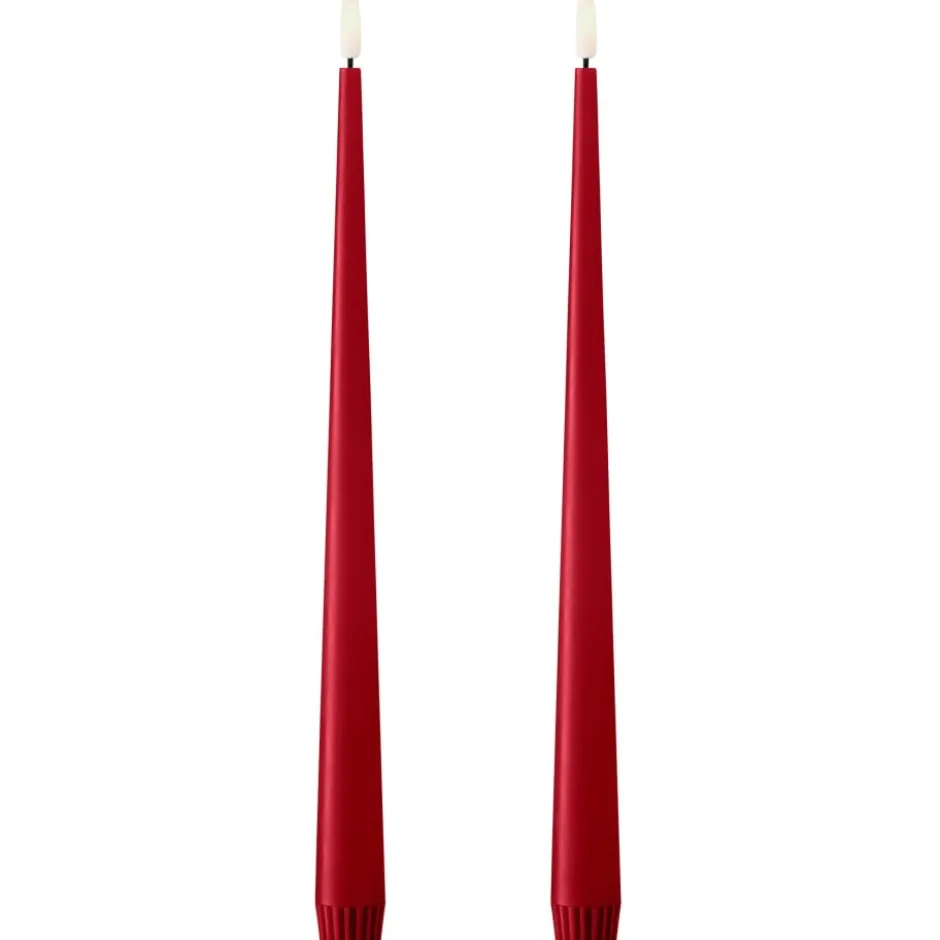 Ester & Erik LED kronelys, 30 cm, rød, 2-pak