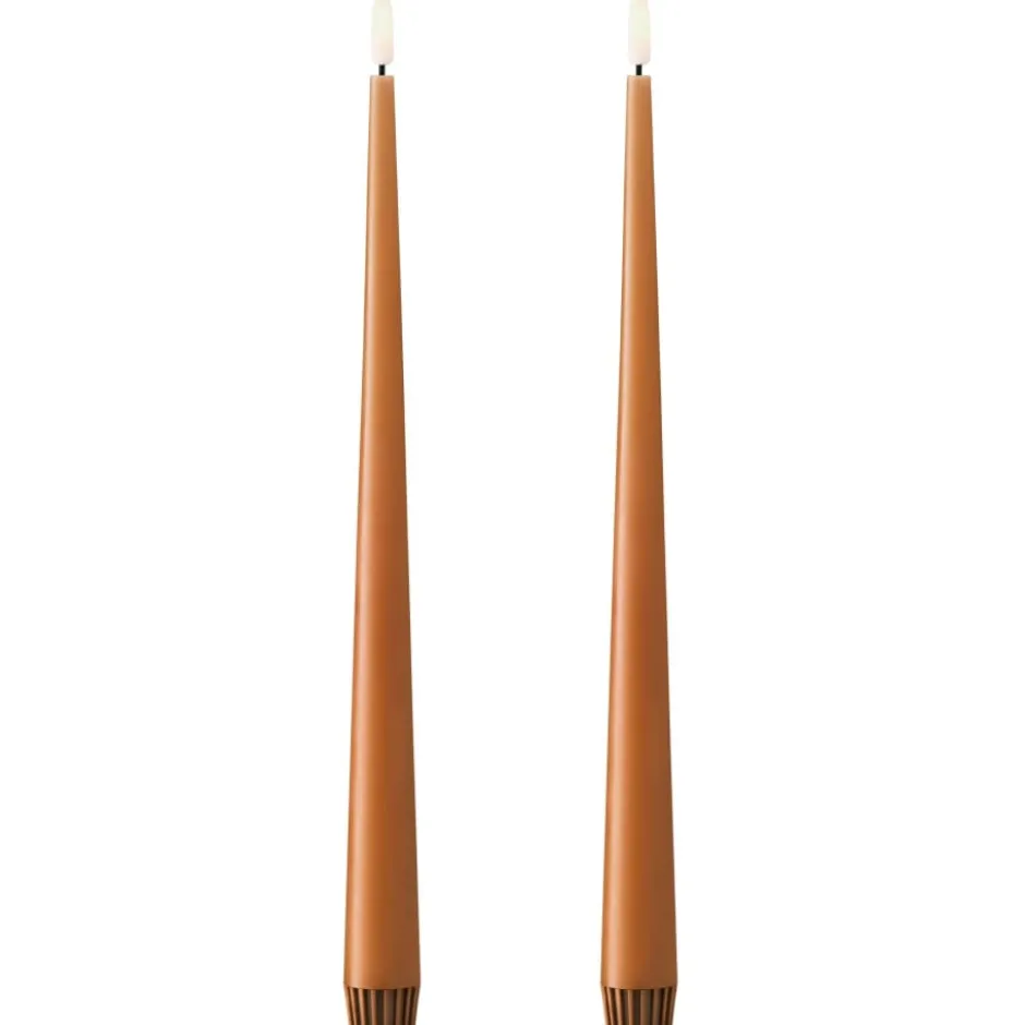 Ester & Erik LED kronelys, 30 cm, varm brun, 2-pak
